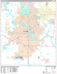 Cedar Rapids Wall Map Premium Style 2026